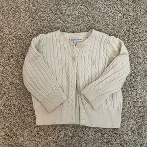 Off white Ralph Lauren cable knit cardigan in size 12M